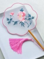 Embroidered Dance Fan Traditional Silk Fan - Image 8