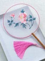 Embroidered Dance Fan Traditional Silk Fan - Image 7