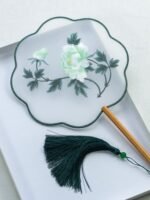 Embroidered Dance Fan Traditional Silk Fan - Image 10