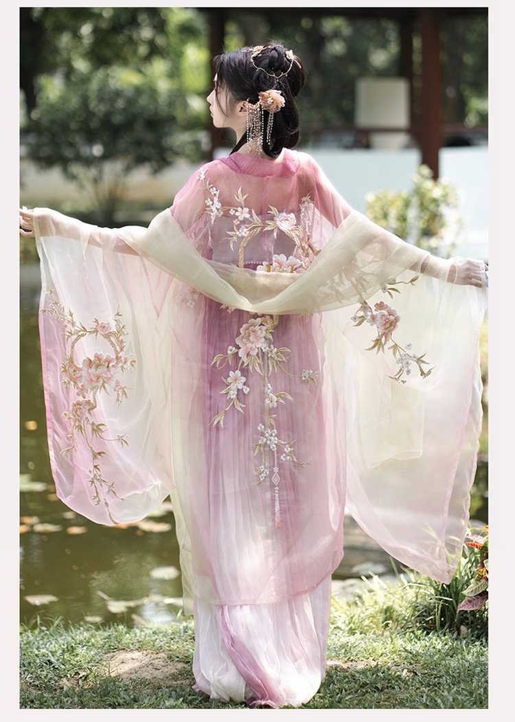 Old Chinese Traditional Dress Embroidered Tang Hanfu