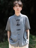 Oversized Linen Shirt Chinese Men’s Retro Tang Suit Top