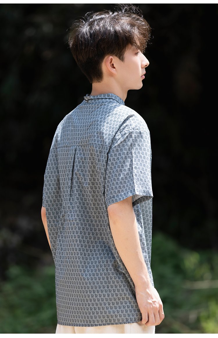 Oversized Linen Shirt Chinese Men's Retro Tang Suit Top