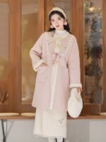 Pink Coat Womens Chinese Style Hanfu Dress