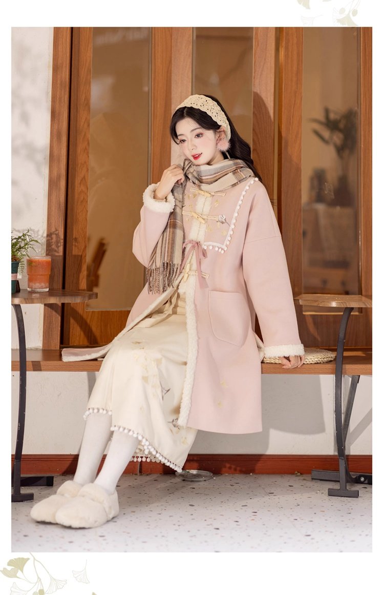 Pink Coat Womens Chinese Style Hanfu Dress