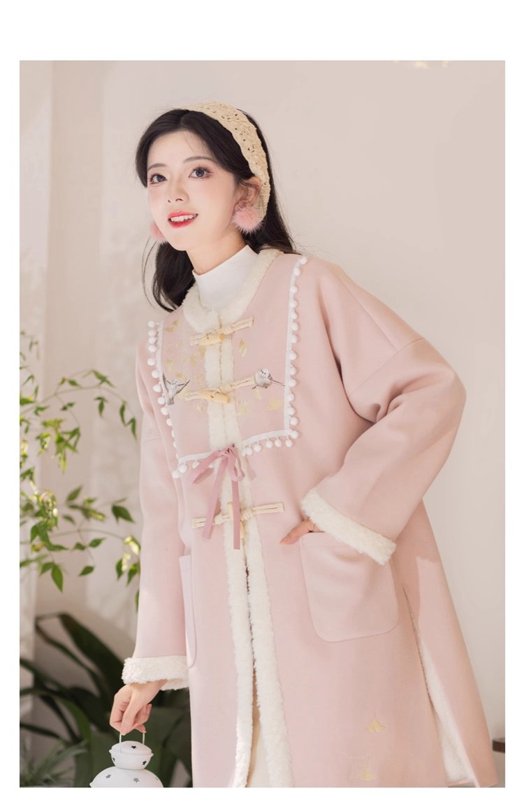 Pink Coat Womens Chinese Style Hanfu Dress