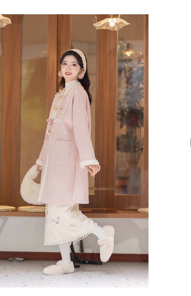 Pink Coat Womens Chinese Style Hanfu Dress
