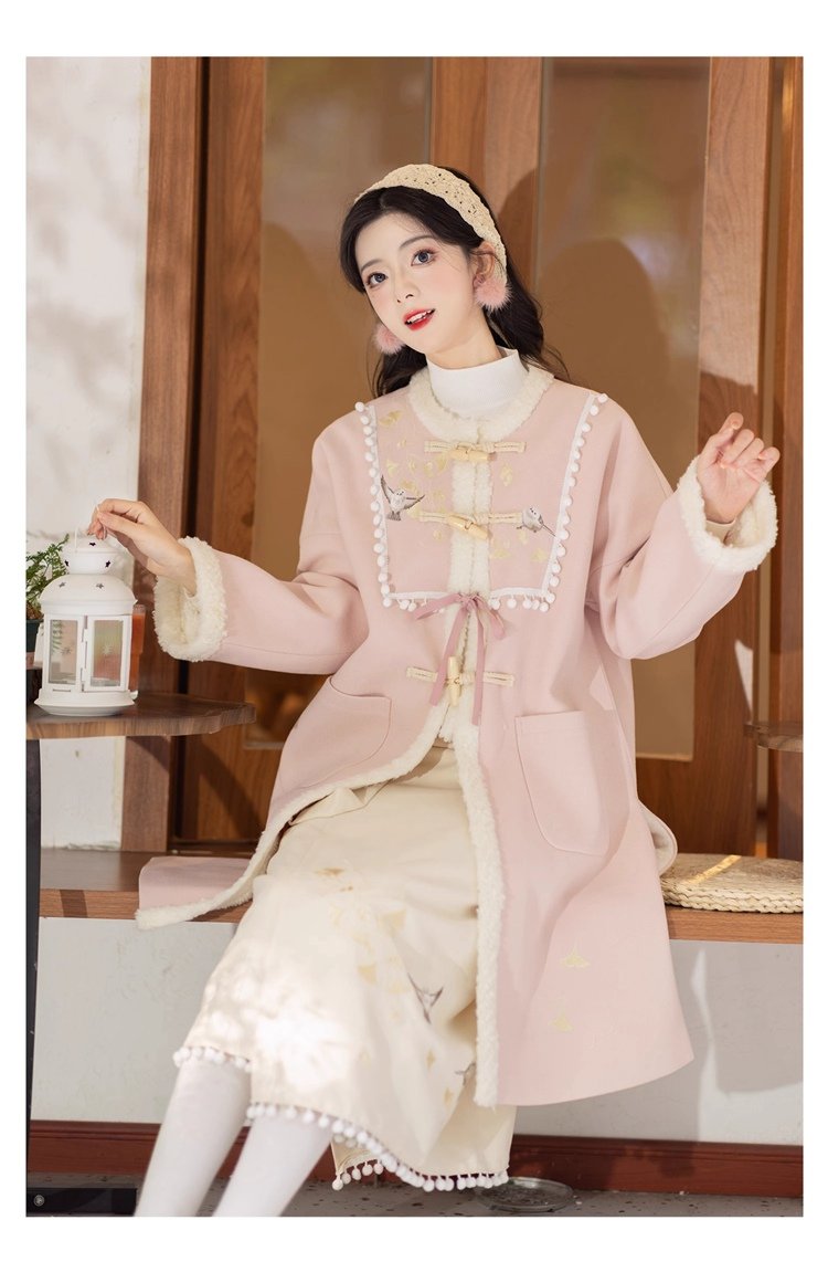 Pink Coat Womens Chinese Style Hanfu Dress