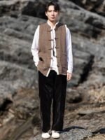 Plus Velvet Mens Vest Sleeveless Tang Suit Jacket - Image 2