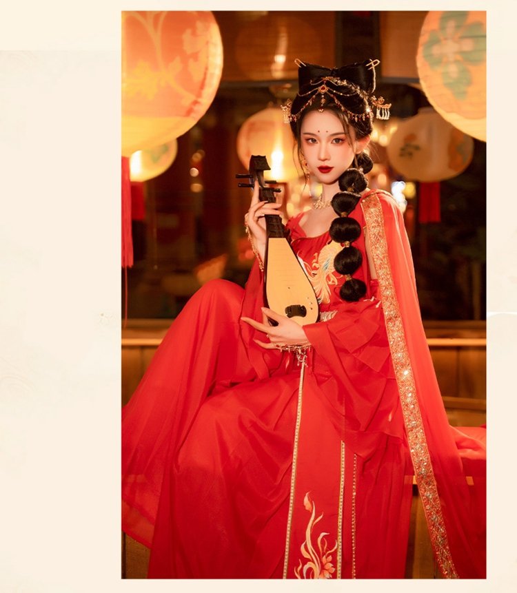 Red Chinese Traditional Dress Dunhuang Princess Hanfu