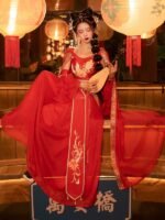 Red Chinese Traditional Dress Dunhuang Princess Hanfu - Image 2