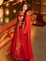 Red Chinese Traditional Dress Dunhuang Princess Hanfu - Image 4