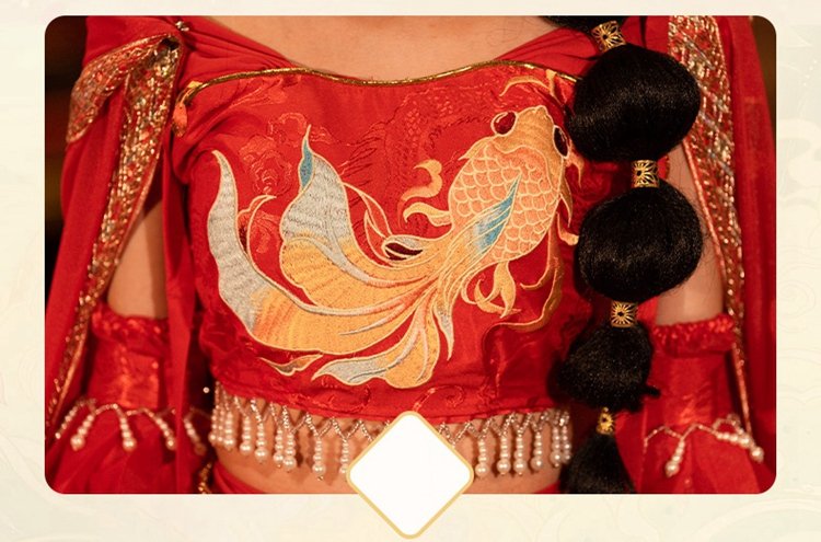 Red Chinese Traditional Dress Dunhuang Princess Hanfu