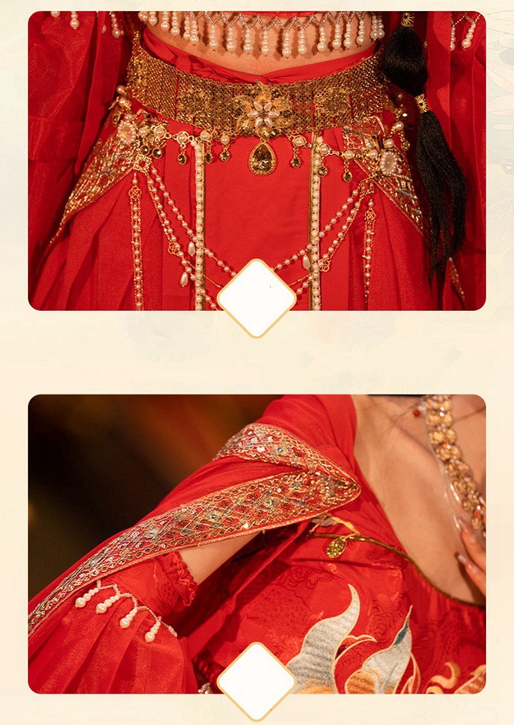 Red Chinese Traditional Dress Dunhuang Princess Hanfu