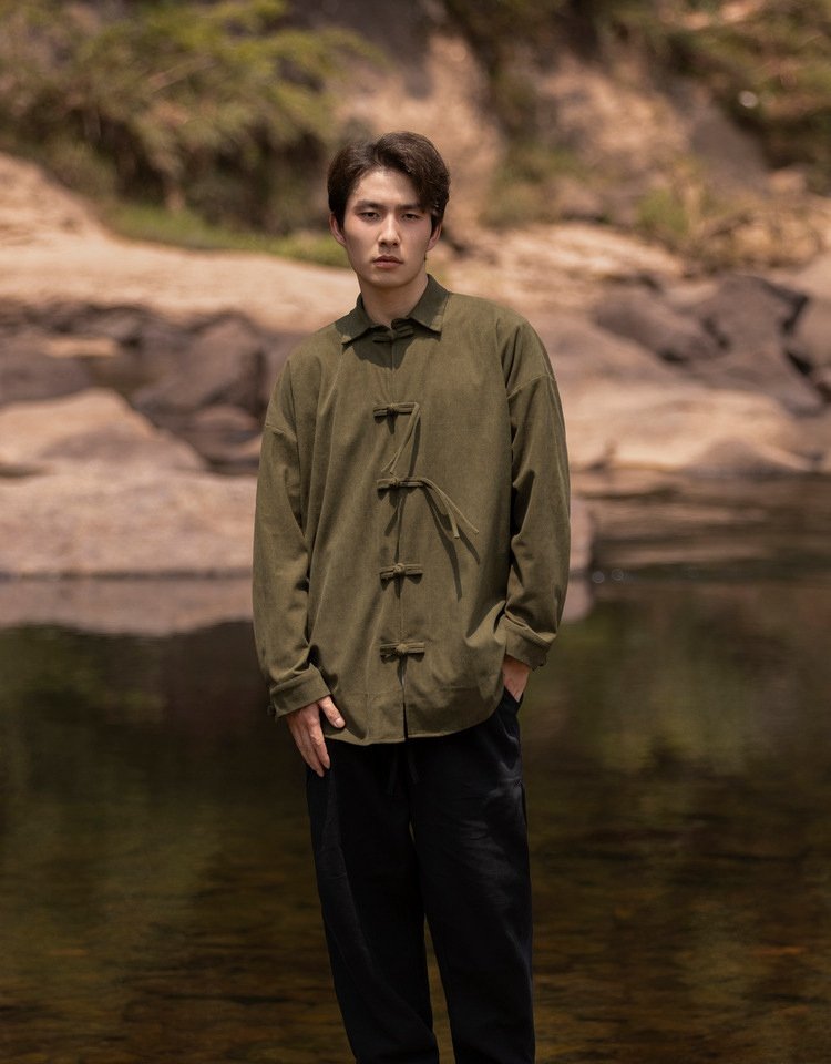 Retro Corduroy Chinese Style Jacket Mens