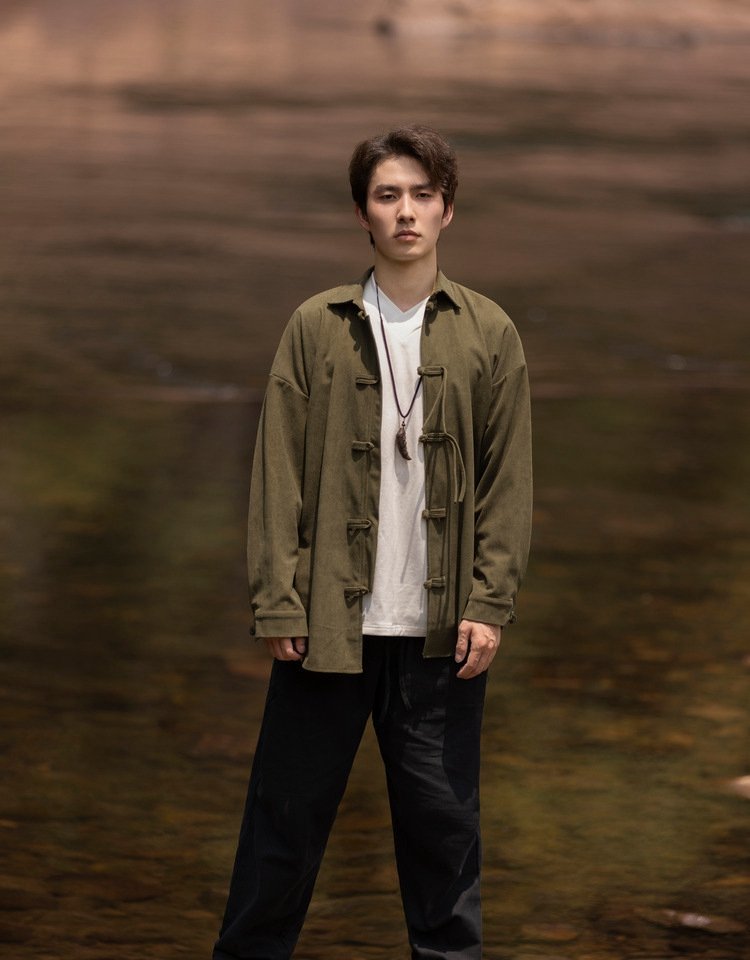 Retro Corduroy Chinese Style Jacket Mens