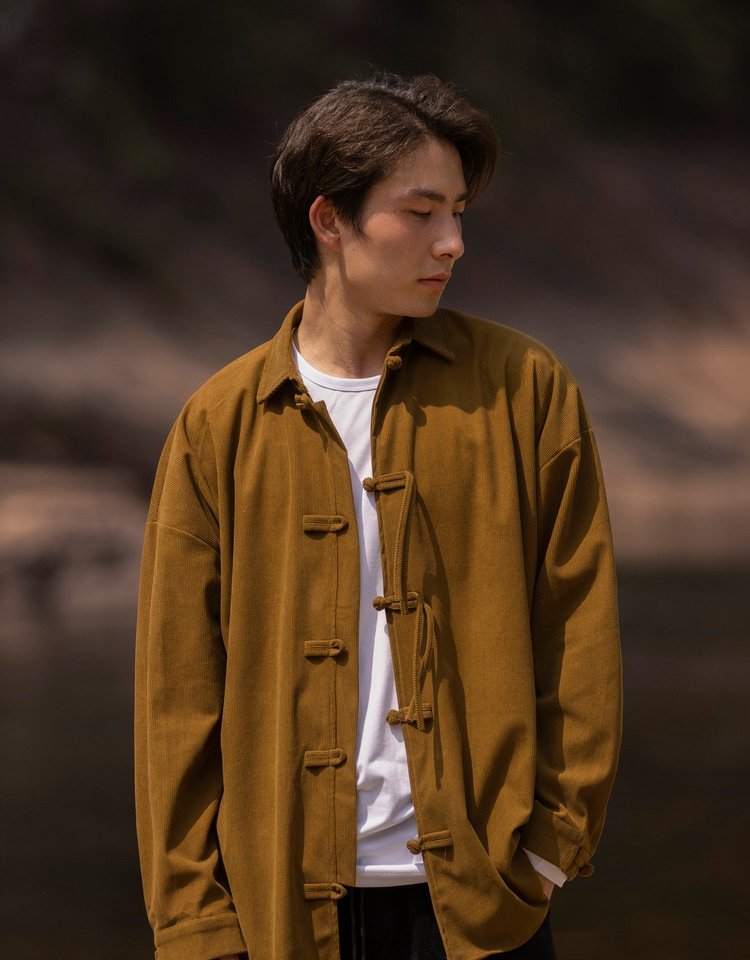 Retro Corduroy Chinese Style Jacket Mens