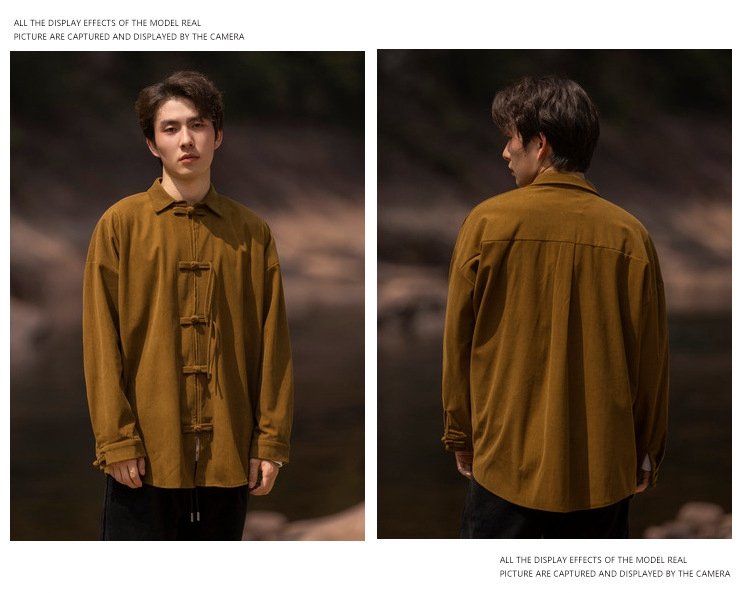 Retro Corduroy Chinese Style Jacket Mens