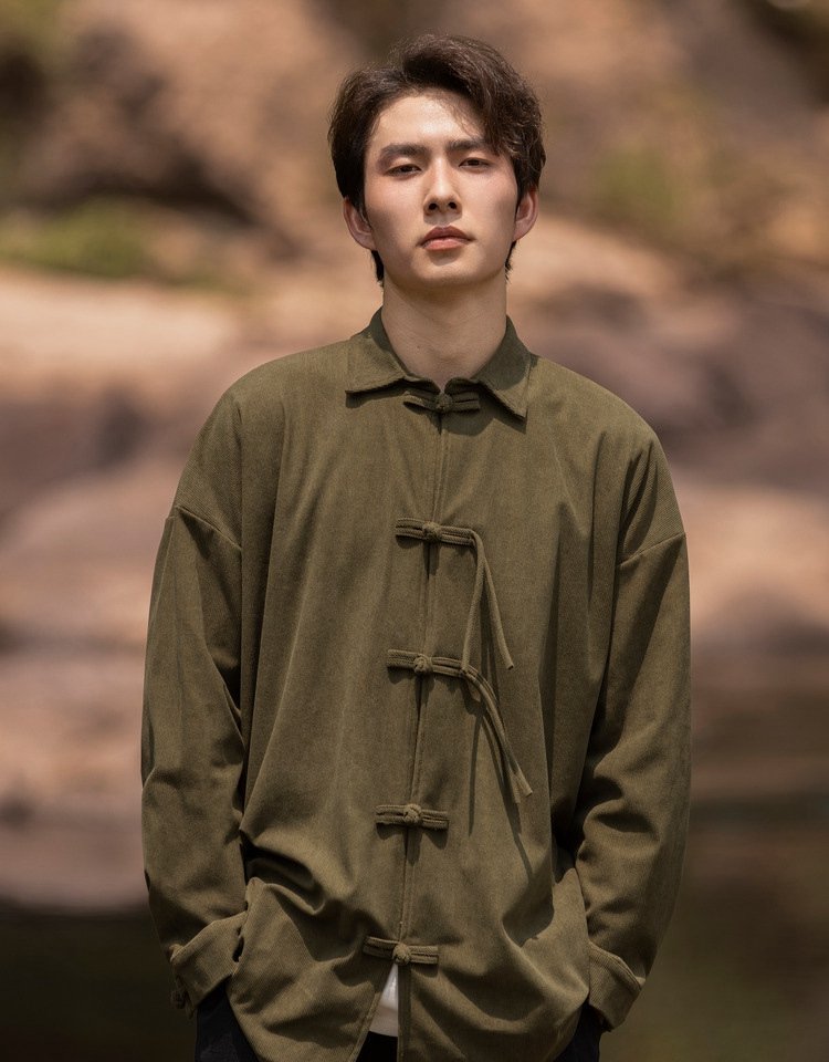 Retro Corduroy Chinese Style Jacket Mens
