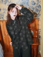 Retro Long Sleeve Women’s Black Shirt - Image 4