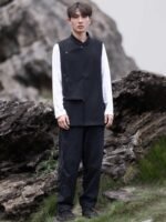Retro Mens Waistcoat Tang Suit Sleeveless Vest - Image 2