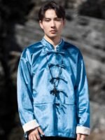 Retro Satin Chinese style Jacket With Plus Velvet - Image 5