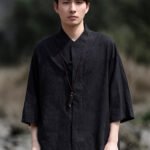 Retro Short Mens Linen Shirts Tang Suit Top