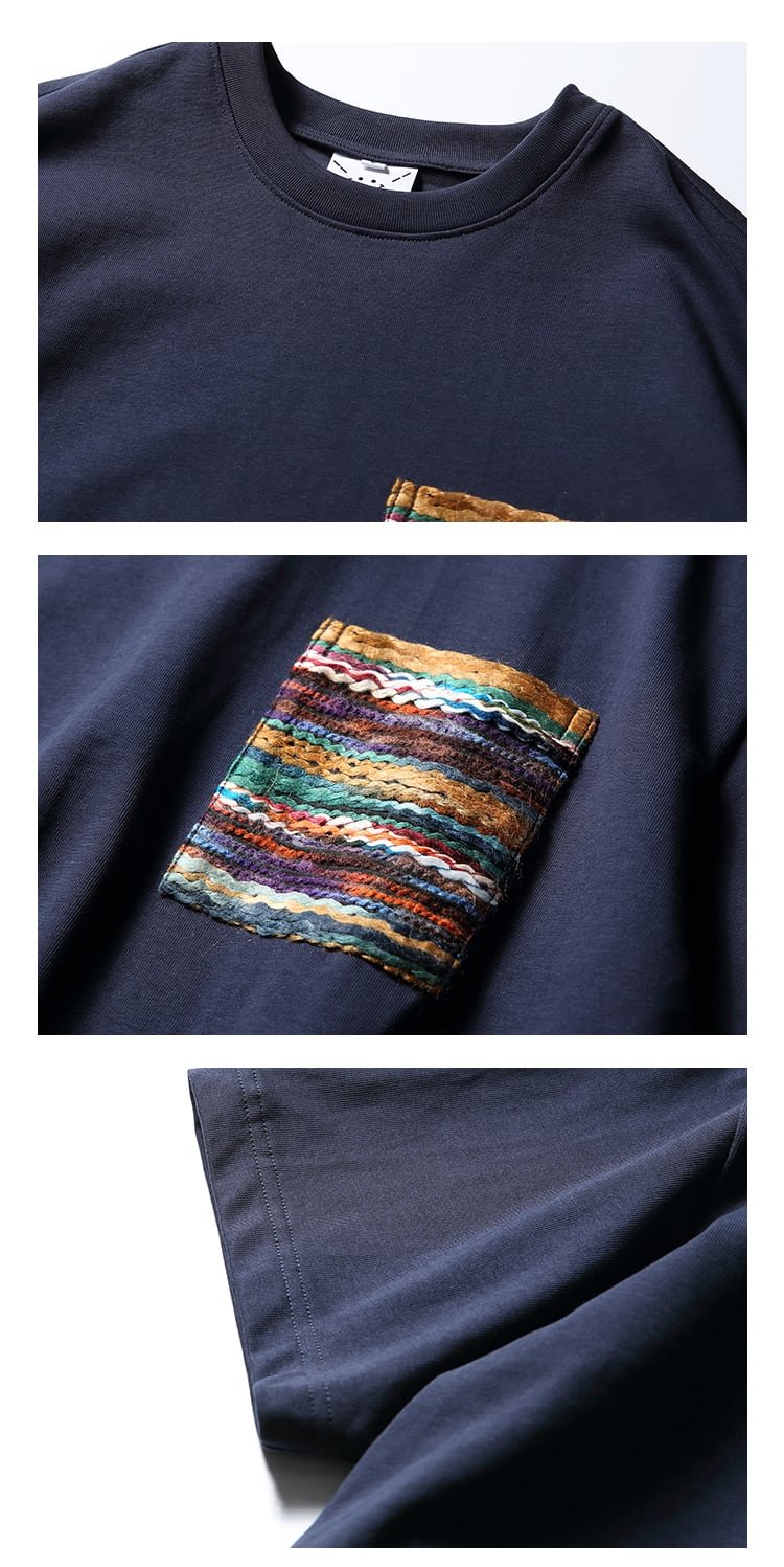 Round Neck Short Sleeved Cotton T Shirt Men