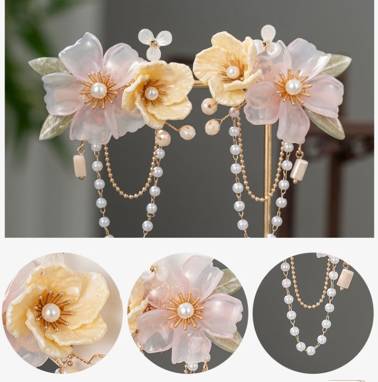 Sakura Flowes Hair Clip For Qipao Hanfu