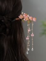 Sandalwood Fa Zan Sakura Hair Pin with Tassels - Image 2