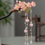 Sandalwood Fa Zan Sakura Hair Pin with Tassels