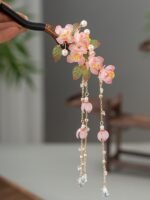 Sandalwood Fa Zan Sakura Hair Pin with Tassels - Image 3