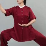 Satin Tai Chi Suit Short Sleeve Kung Fu Training Set