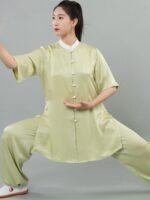 Satin Tai Chi Suit Short Sleeve Kung Fu Training Set - Image 2