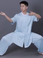 Satin Tai Chi Suit Short Sleeve Kung Fu Training Set - Image 4