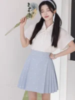 Short Hanfu Embroidery Top and Horse Face Skirt