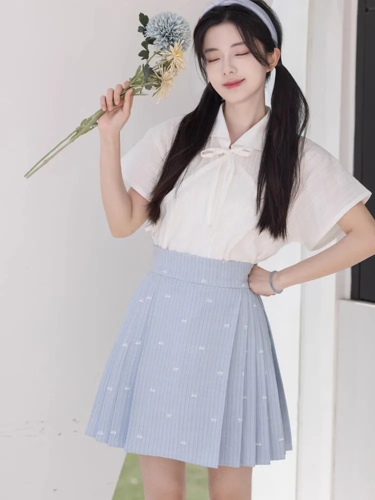 Short Hanfu Embroidery Top and Horse Face Skirt