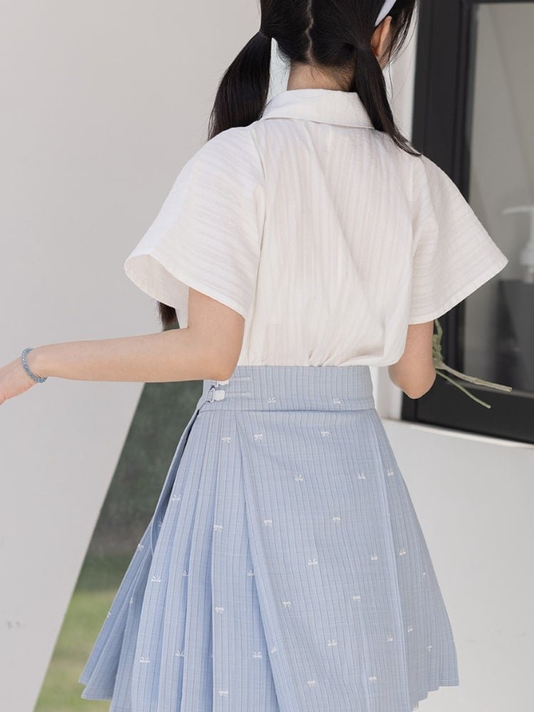Short Hanfu Embroidery Top and Horse Face Skirt