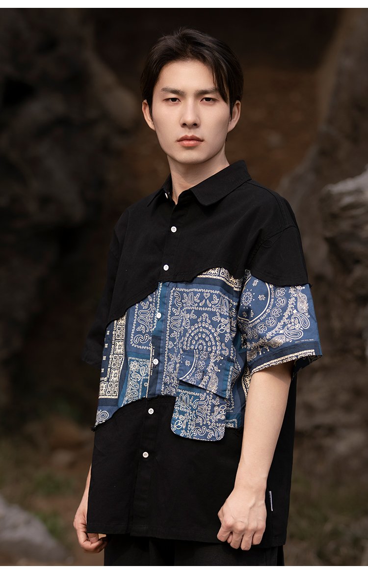 Short Sleeved Shirts For Men Retro Top
