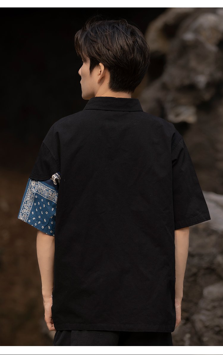 Short Sleeved Shirts For Men Retro Top