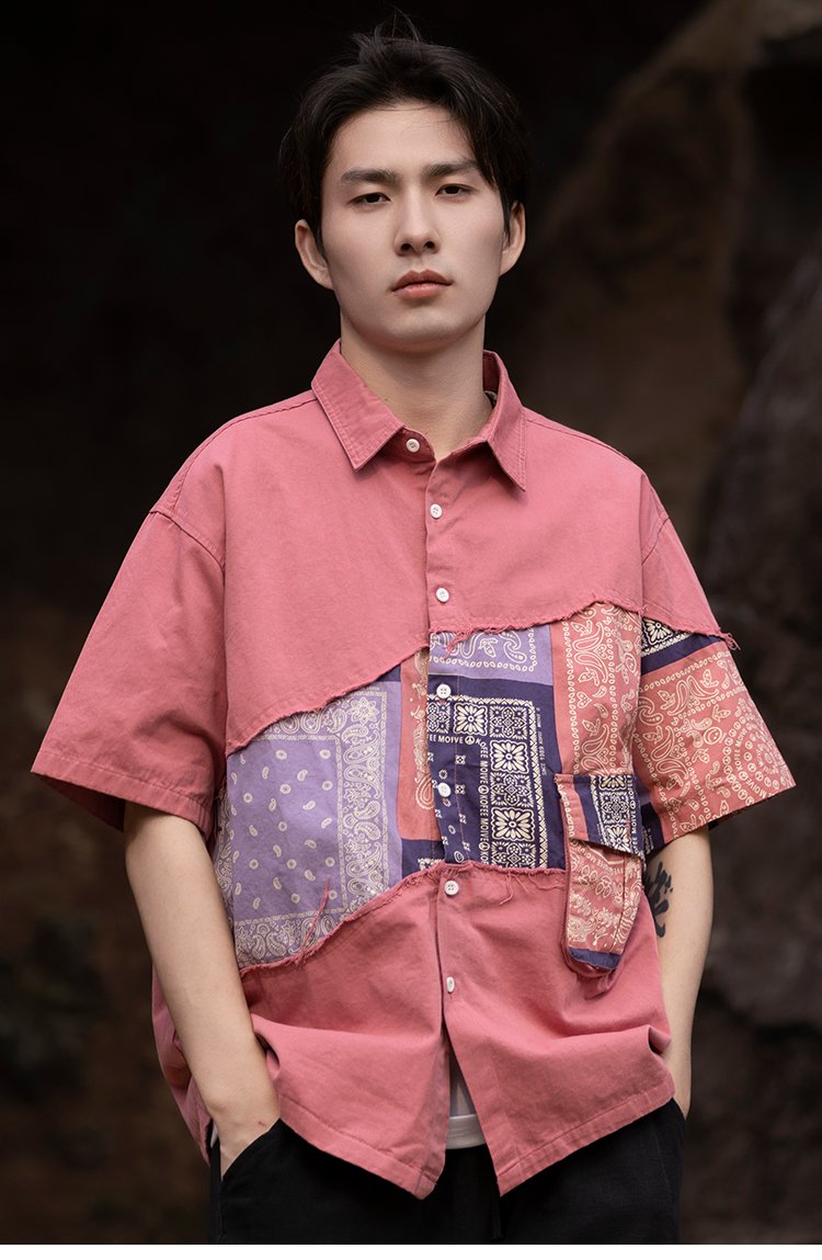 Short Sleeved Shirts For Men Retro Top