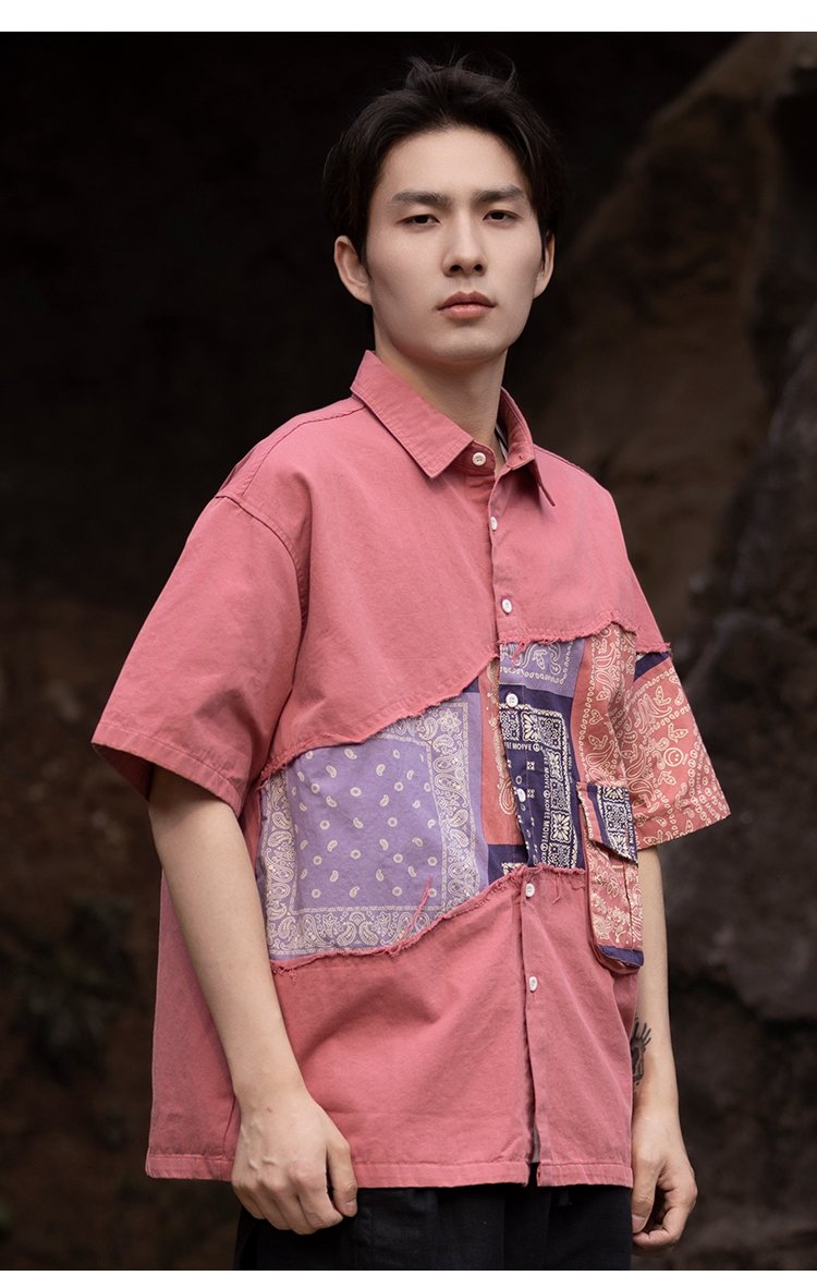 Short Sleeved Shirts For Men Retro Top