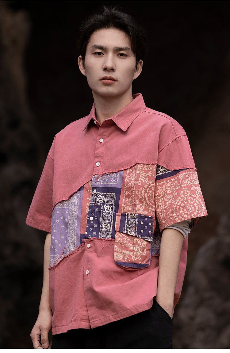 Short Sleeved Shirts For Men Retro Top