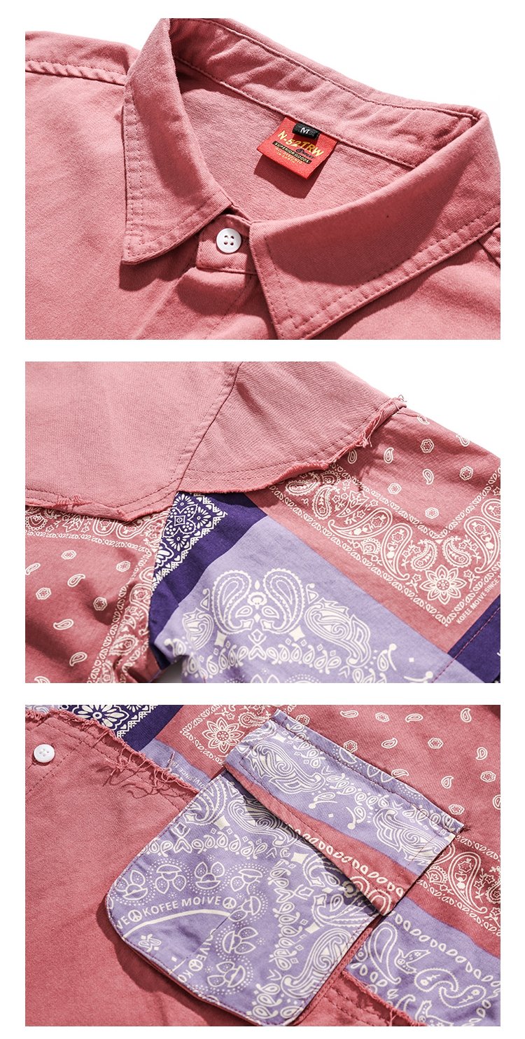 Short Sleeved Shirts For Men Retro Top