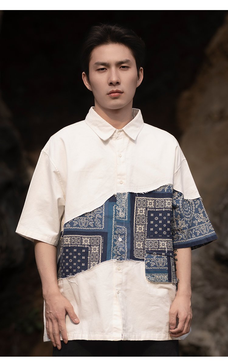 Short Sleeved Shirts For Men Retro Top
