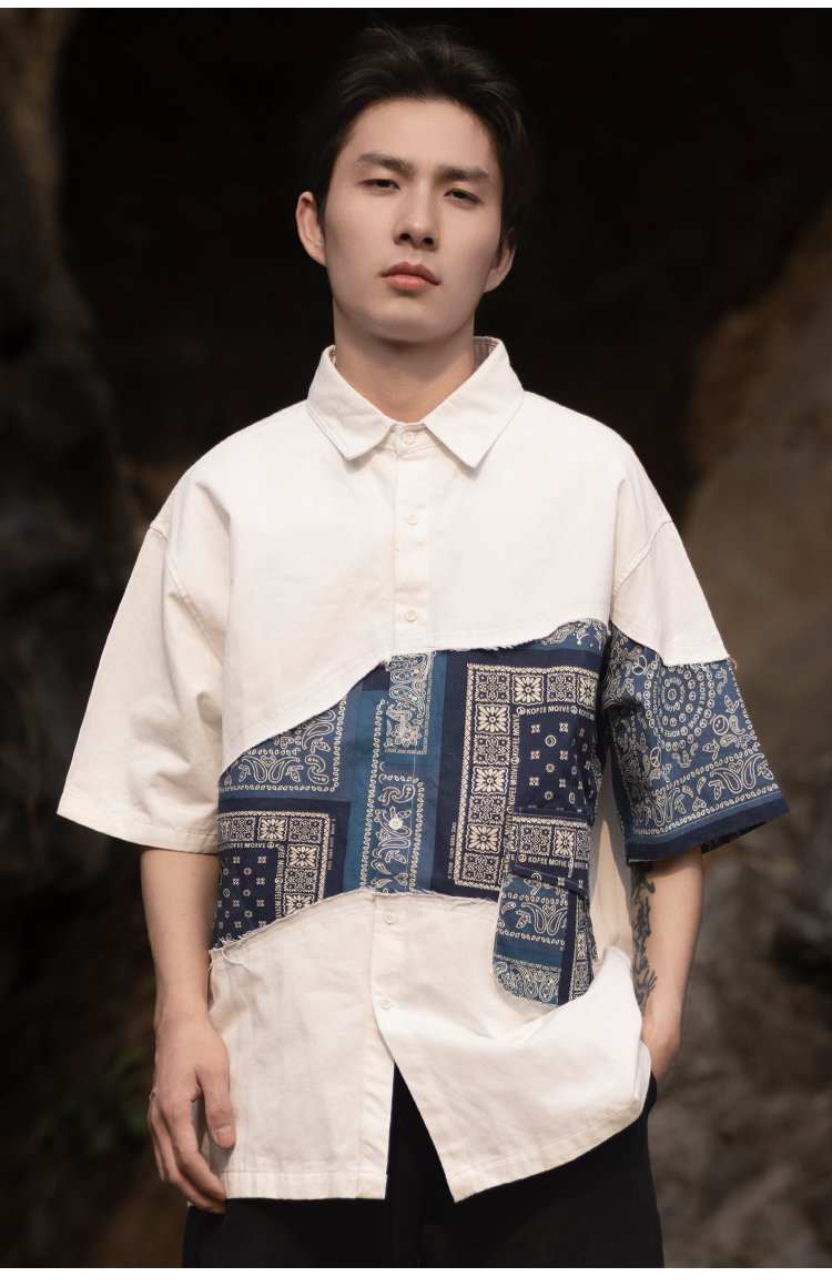 Short Sleeved Shirts For Men Retro Top
