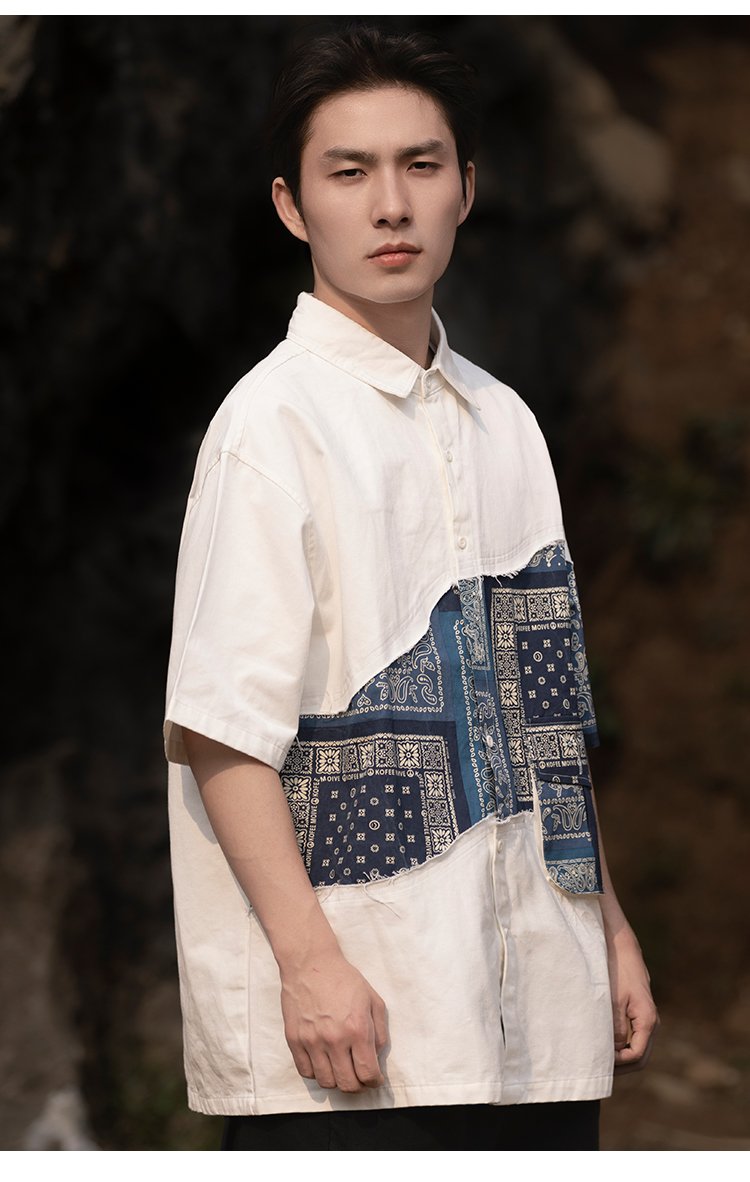 Short Sleeved Shirts For Men Retro Top