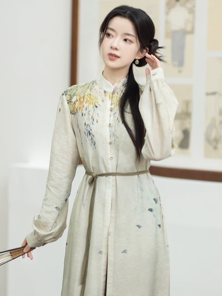 Spring Hanfu&nbsp;Long Shirt Wide-Leg Pants Women