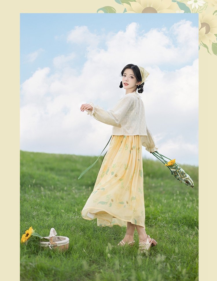 Summer Hanfu Dress Light Yellow Dress