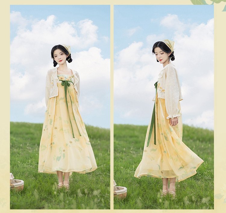 Summer Hanfu Dress Light Yellow Dress