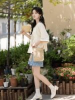 Summer Hanfu Embroidered Blouse and Shorts Set - Image 4